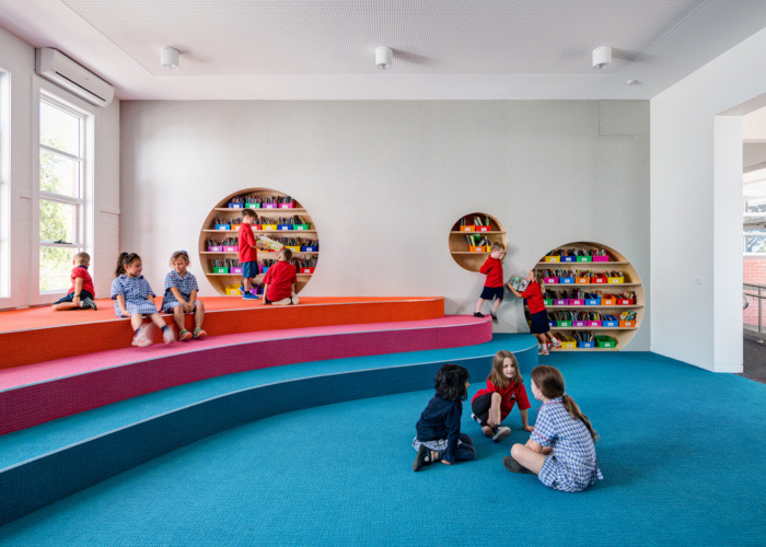 primary school library book cubbies